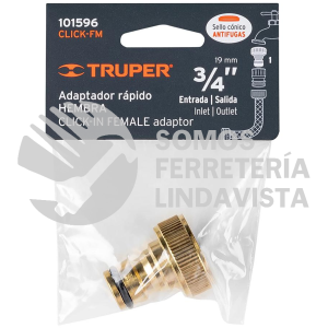 101596 CLICK-FM CONECTOR 3/4" RAPIDO HEMBRA DE LATON SISTEMA CLICK TRUPER