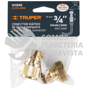 101598 CLICK-GRM CONECTOR 3/4" RAPIDO DE LATON GRIFO-MANGUERA SISTEMA CLICK TRUPER