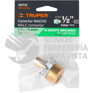 101731 CM-1/2AG CONECTOR 1/2" MACHO TIPO GARRA DE ALUMINIO TRUPER