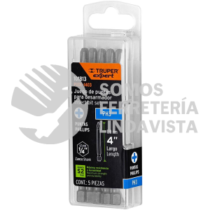 101813 PUDE-1403 ESTUCHE CON 5 PUNTAS DE CRUZ PH3 LARGO 4" TRUPER