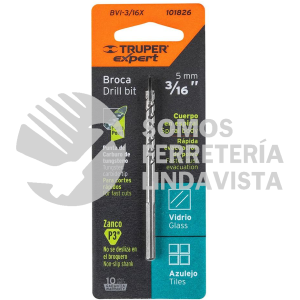 101826 BVI-3/16X BROCA PARA VIDRIO Y AZULEJO 3/16" TRUPER