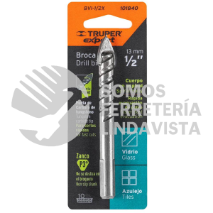 101840 BVI-1/2X BROCA PARA VIDRIO Y AZULEJO 1/2" TRUPER