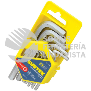 ALLF13 JUEGO DE 13 LLAVES HEXAGONALES TIPO "L", EN PULGADAS SURTEK