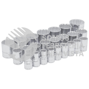 54211 JUEGO DE DADOS CUADRO DE 1/2", 12 PUNTAS, METRICOS, 24 PIEZAS URREA