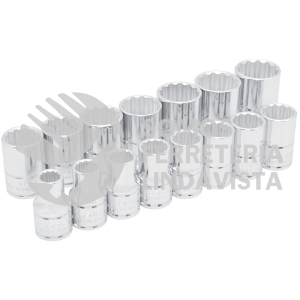 54206 JUEGO DE DADOS CUADRO DE 1/2", 12 PUNTAS, METRICOS, 15 PIEZAS URREA