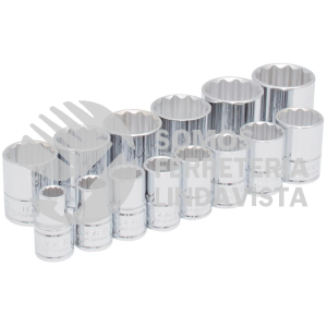 5400PAM JUEGO DE DADOS CUADRO DE 1/2", 12 PUNTAS, METRICOS, 14 PIEZAS URREA