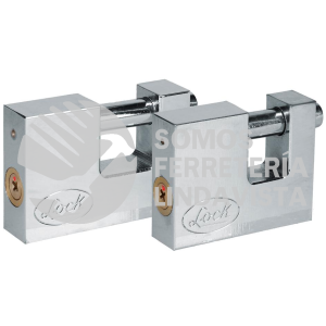 J2CC JUEGO DE 2 CANDADOS PARA CORTINA 80 MM, CROMO SATINADO, LLAVE ESTANDAR LOCK