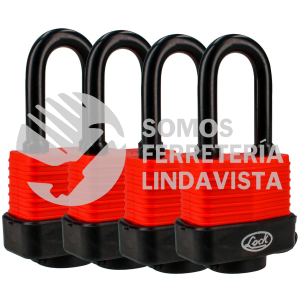 J4CIL JUEGO DE 4 CANDADOS IMPERMEABLES LARGOS 40 MM, LLAVE ESTANDAR LOCK