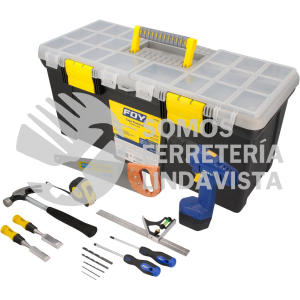 JC15F JUEGO COMBINADO DE HERRAMIENTA PARA CARPINTERO CON CAJA PLASTICA, 15 PIEZAS FOY
