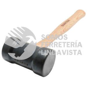 600 MAZO CON CABEZA DE HULE NEGRO CON MANGO DE MADERA DE 16", 22 OZ SURTEK