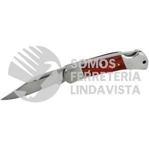 120561 NAVAJA ABATIBLE DE ACERO INOXIDABLE CON MANGO DE MADERA SURTEK