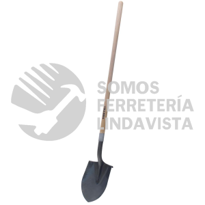 130626 PALA CON MANGO LARGO DE MADERA CON ANILLO CRIMPADO, REDONDA SURTEK