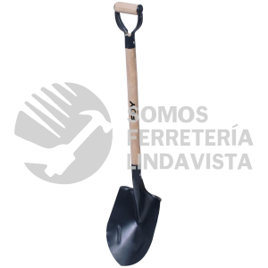 PRDMG PALA CON MANGO DE MADERA CON PUÑO METALICO "D", REDONDA FOY