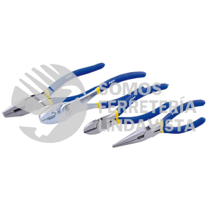 142039 JUEGO 4 PINZAS CON MANGO CON DOBLE PLASTISOL PARA ELECTRICISTA FOY