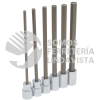 4990SML JUEGO DE DADOS PUNTA HEXAGONAL EXTRA LARGA CUADRO DE 3/8" 6 PUNTAS, METRICOS, 6 PIEZAS URREA