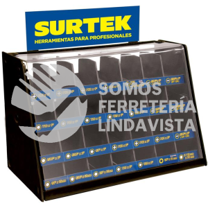EXPUNTA RACK DESPACHADOR PARA MOSTRADOR PARA PUNTAS INTERCAMBIABLES 19.5 X 38 X 24.6 CM SURTEK