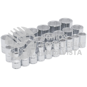 54209 JUEGO DE DADOS CUADRO DE 1/2", 6 PUNTAS, METRICOS, 24 PIEZAS URREA