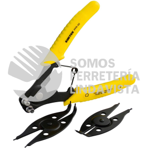 PFR02 PINZA PARA ANILLOS DE RETENCION CON CABEZA INTERCAMBIABLE, 3 PIEZAS SURTEK