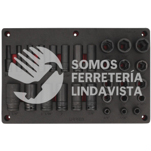 CH241P JUEGO DE 29 DADOS EN PULGADAS CUADRO DE 1/2" URREA