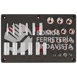 CH231P JUEGO DE 32 DADOS EN PULGADAS CUADRO DE 1/2" URREA