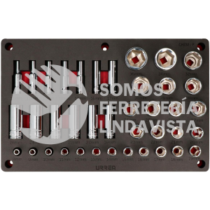 CH232P JUEGO DE 39 DADOS METRICOS CUADRO DE 1/2" URREA