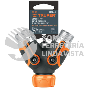 102248 AD-2R CONECTOR "Y" 3/4" METALICO CON RECUBRIMIENTO PARA MANGUERA TRUPER