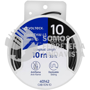 40142 CAB-10N-10 CARRETE CON 10 M DE CABLE THHW-LS 10 AWG NEGRO VOLTECK