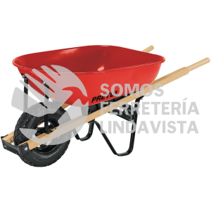 20622 CAP-5WNDR CARRETILLA 5.5 FT3 ROJA NEUMATICA BASTIDORES MADERA PRETUL