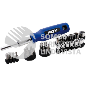 141705 JUEGO DE PUNTAS Y ACCESORIOS HEXAGONO DE 1/4", 29 PIEZAS FOY