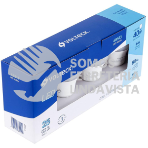 48513 LED-40FX4 PACK DE 4 LAMPARAS DE LED A19 6 W LUZ DE DIA CAJA VOLTECK