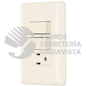26635 PA-APCO-B2I PLACA ARMADA 2 INTERRUPTORES Y CONTACTO MARFIL BASIC VOLTECK