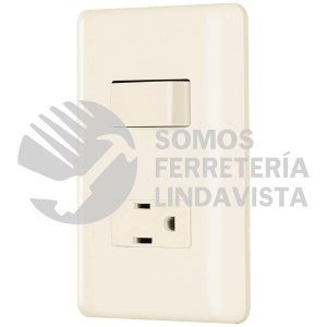 26634 PA-APCO-BI PLACA ARMADA INTERRUPTOR Y CONTACTO MARFIL VOLTECK
