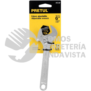 21814 PET-6P LLAVE AJUSTABLE (PERICO) 6" CROMADA PRETUL
