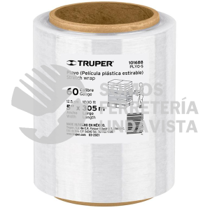 101688 PLYO-5 ROLLO DE 305 M PELICULA PLASTICA ESTIRABLE ANCHO 5" CAL 60 TRUPER