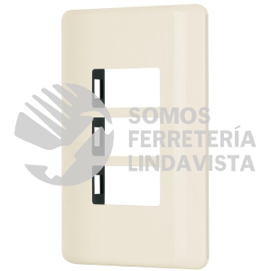 27233 PPTR-BI PLACA 3 MODULOS MARFIL LINEA VOLTECK BASIC
