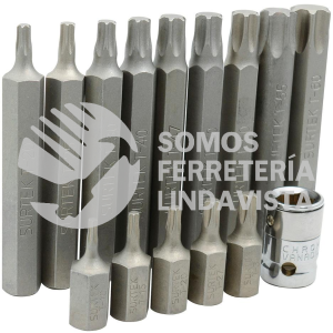 PFB15 JUEGO DE PUNTAS TORX HEXAGONO DE 3/8", 15 PIEZAS SURTEK