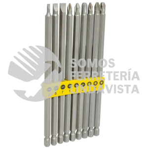 PFCL9 JUEGO COMBINADO DE PUNTAS EXTRA LARGAS HEXAGONO DE 1/4", 9 PIEZAS SURTEK