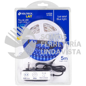 44026 TIR-003L TIRA DE LED DE 5 M 18 W PARA INTERIOR Y EXTERIOR AZUL VOLTECK
