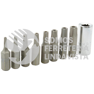 PFT9 JUEGO DE PUNTAS TORX DE SEGURIDAD HEXAGONO DE 1/4", 9 PIEZAS SURTEK