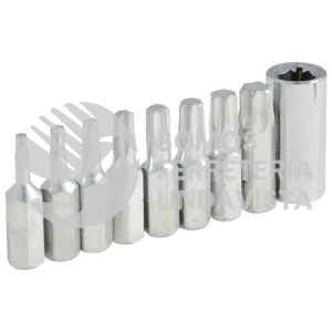 PFTX9 JUEGO DE PUNTAS TORX HEXAGONO DE 1/4" CON ADAPTADOR, 9 PIEZAS SURTEK