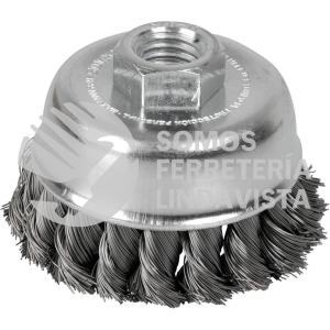 C523 CARDA COPA TRENZADA ALAMBRE GRUESO 5" X 0.51 MM CON ROSCA 5/8" SURTEK