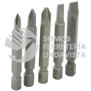 PF525 JUEGO DE PUNTAS PHILLIPS Y PLANAS DE 2" HEXAGONO DE 1/4", 5 PIEZAS SURTEK