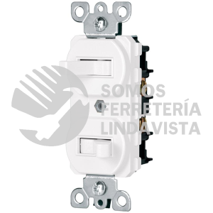 47729 APDO-SB INTERRUPTOR DUPLEX DE PALANCA STANDARD BLANCO VOLTECK