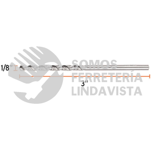 102184 BAV-1/8-S BROCA HSS 1/8" TRUSILVER PARA METAL TRUPER