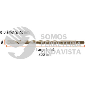 102358 BCT-22X300 BROCA PARA CONCRETO 22 X 300 MM TRUPER