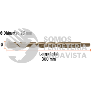 102360 BCT-25X300 BROCA PARA CONCRETO 25 X 300 MM TRUPER