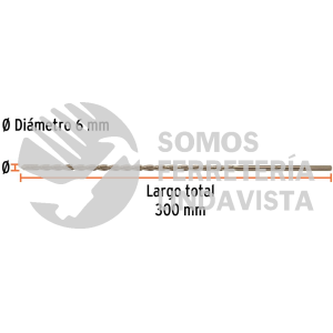 102344 BCT-6X300 BROCA PARA CONCRETO 6 X 300 MM TRUPER