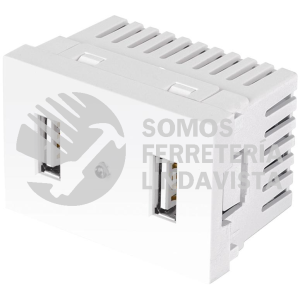 47949 C2USB-LB TOMA CON 2 PUERTOS USB BLANCO DE 1.5 MODULOS LINEA LISBOA VOLTECK