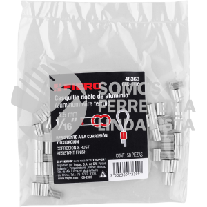 48363 CAD-1/16 BOLSA CON 50 CASQUILLOS DOBLES DE ALUMINIO 1/16" FIERO