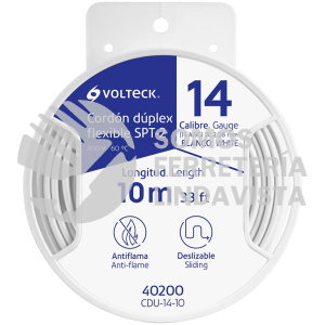40200 CDU-14-10 CARRETE CON 10 M CORDON DUPLEX FLEXIBLE SPT 14 AWG VOLTECK